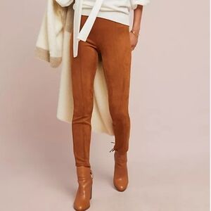 Anthrpologie Faux Suede Legging Zip Ankle SZ 26